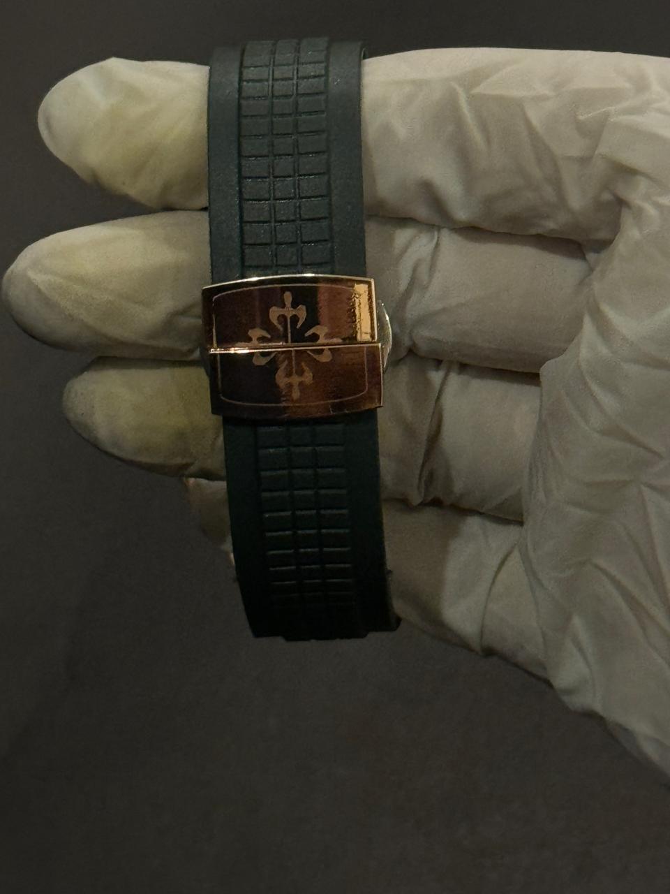 Patek Philippe Green Dial Rubber Strap Watch