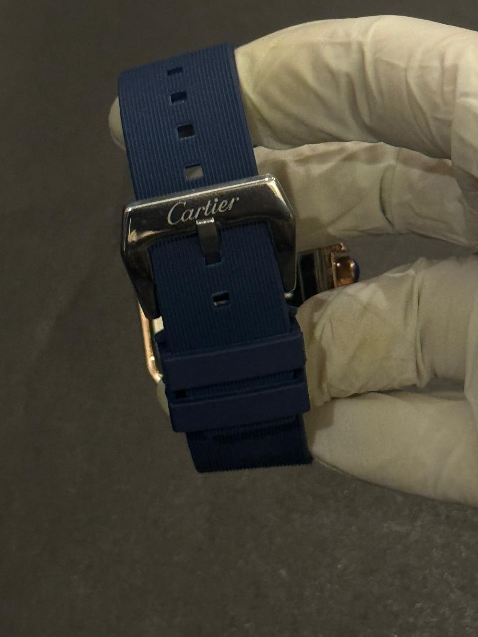 Cartier Blue Dail Rubber Strap Watch